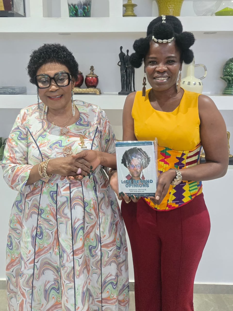 First Lady Lordina Mahama Receives Life Beyond Opinions from Ohemaa Woyeje During Official Courtesy Visit