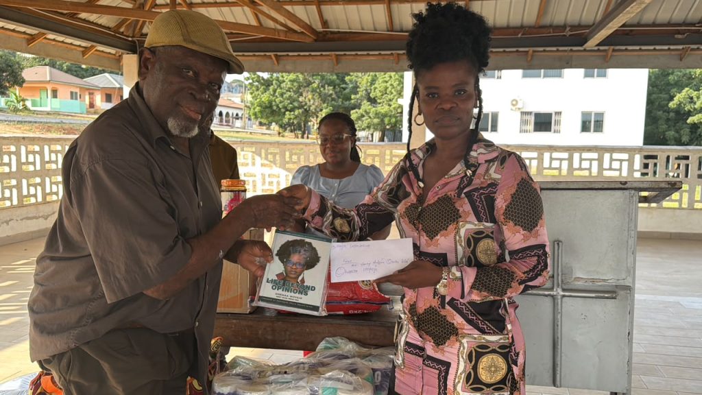 Ohemaa Woyeje presents a donation to the Weija Leprosarium