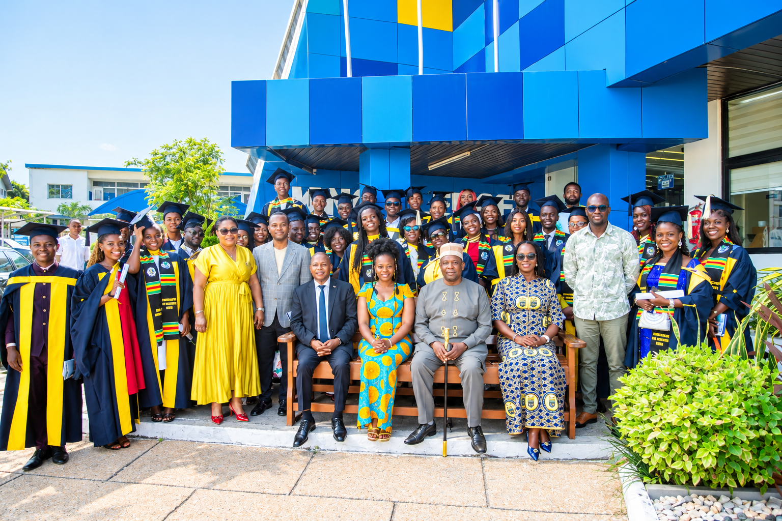 Graduates of Woyeje Media Academy pose for a group photograph at the academy’s second graduation ceremony in partnership with Ghana Communication Technology University (GCTU) in Accra.